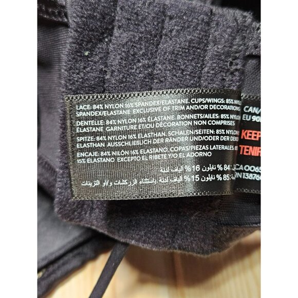 Ashley Graham Black Lace Full-Figure Underwire Bra 40DDD Style# 751788 - Picture 5 of 8